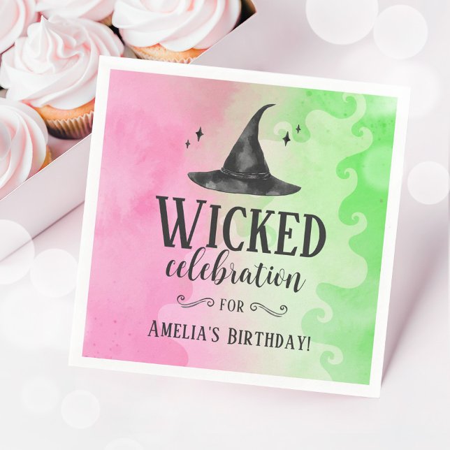 Guardanapo de papel rosa e verde da Bruxa Má (Wicked Witch Party Napkins)