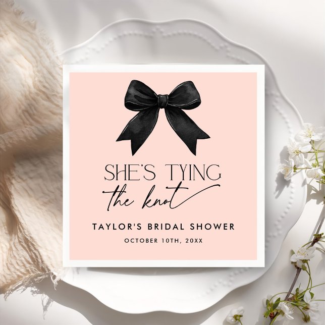 Guardanapo De Papel Rosa Ela é Chá de panela Casando (Criador carregado)