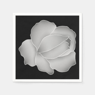 Guardanapo De Papel Rosa elegante das cinzas de prata no preto ou na