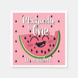 Guardanapo De Papel Rosa em Melão, Melancia Crianças Primeiro Aniversá