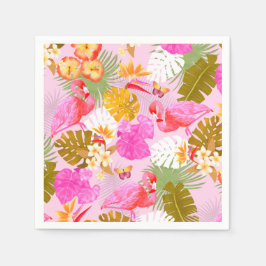 Guardanapo De Papel Rosa Flamingo Garden