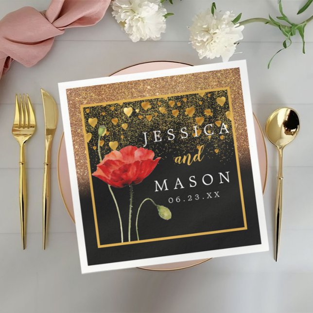 Guardanapo De Papel Rosa Flor de Nave de Casamento Cocktail Napkins (Criador carregado)