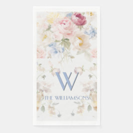 Guardanapo De Papel Rosa Floral Personalizada Elegante Pintada com Toq