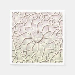 Guardanapo De Papel Rosa Geométrico Dourado Padrão de Coração de AMOR