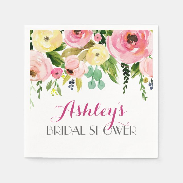 Guardanapo De Papel Rosa Lindos Napkins Amarelo (Frente)