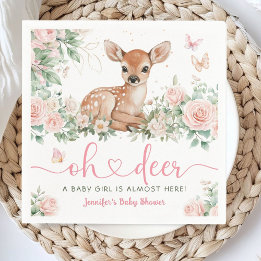 Guardanapo de papel rosa para chá de bebê Oh Deer