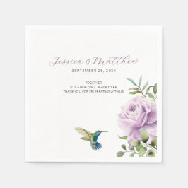 Guardanapo De Papel Rosa púrpura e beija-flor