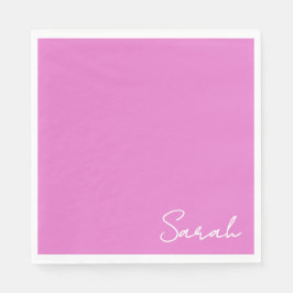 guardanapo de papel rosa quente com nome