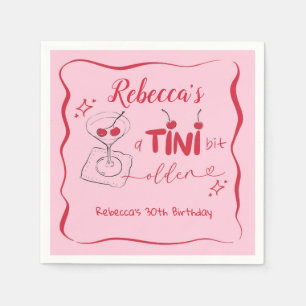 Guardanapo de papel rosa retro cereja tini um pouc