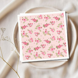Guardanapo De Papel Rosa Rosa Rosa Romântica Descartável Floral Napkin