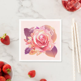 Guardanapo De Papel Rosa Rosa Rosa Rosa Bela Solteiro