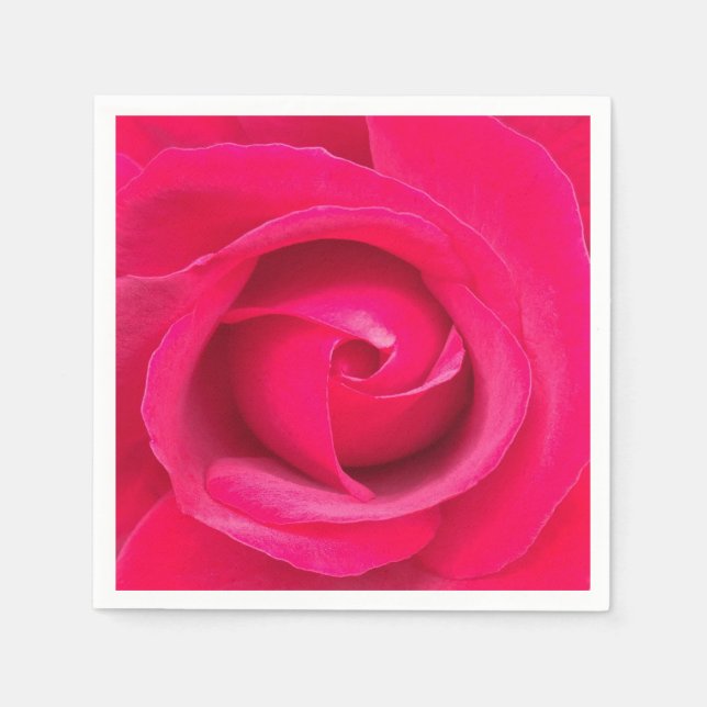 Guardanapo De Papel Rosa Rosa Vermelha Romântica (Frente)