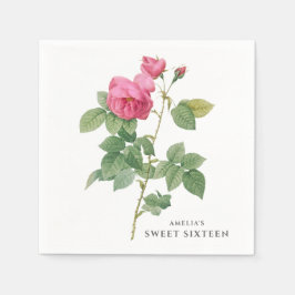 Guardanapo De Papel Rosa rosa Vintage Botânico