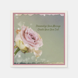 Guardanapo De Papel Rosa Roxa Elegante e Romântica Personalizada