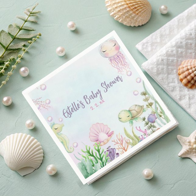 Guardanapo De Papel Rosa sob o Chá de fraldas do mar Nápoles (Criador carregado)