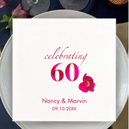 Guardanapo De Papel Rosa vermelha Personalizada Elegante Floral 60º An