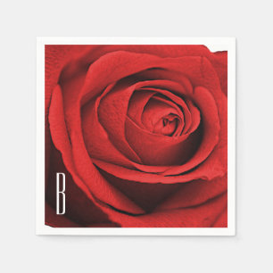 Guardanapo De Papel Rosa Vermelho Branco (Qualquer Cor) Monograma Rúst