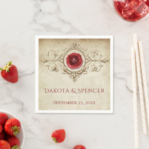 Guardanapo De Papel Rosa Vintage Crimson Red Gem Grunge