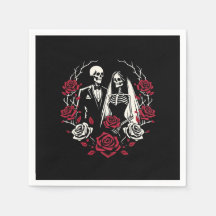 Rosas Brancas Vermelhas & Pretas Casal Esqueleto C