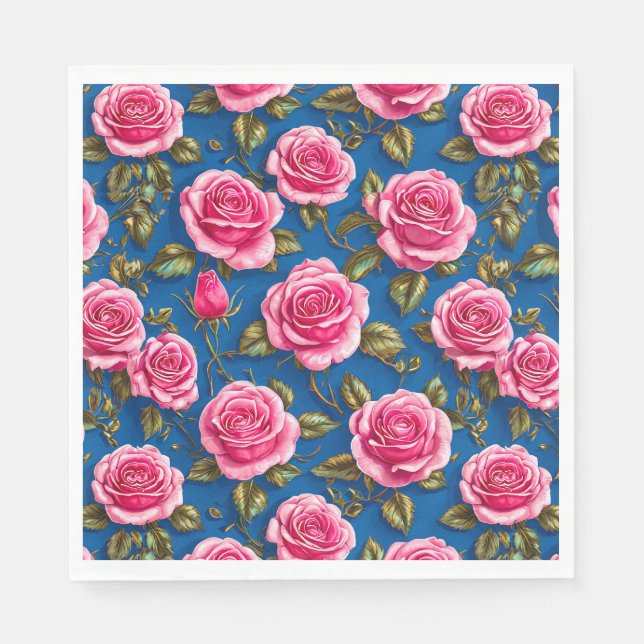 Guardanapo De Papel Rosas cor-de-rosa (Frente)