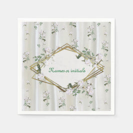 Guardanapo De Papel Rosas de Aquarela Branca pintados na Seda de Champ