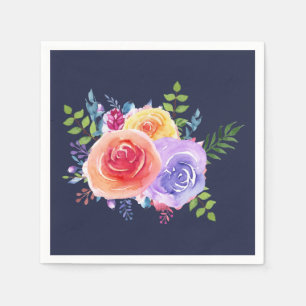 Guardanapo De Papel Rosas de aquarela Buquê