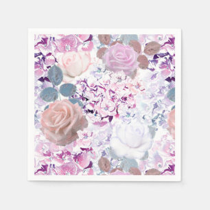 Guardanapo De Papel Rosas de aquarelas e híbridos.