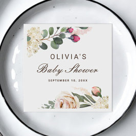 Guardanapo De Papel Rosas de borda de água. Chá de fraldas floral de j