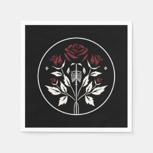 Guardanapo De Papel Rosas de costelas de esqueleto gótico Casamento el