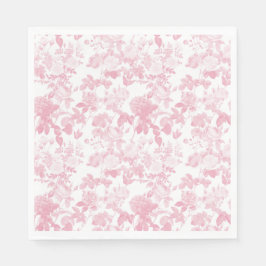Guardanapo De Papel Rosas Florais Brancos Rosa Padrão Chinoiserie