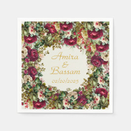 Guardanapo De Papel Rosas Florais Elegante Casamento Islâmico