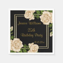 Rosas marfim elegantes e 25 brilhante Dourado Aniv