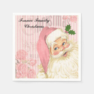 Guardanapo De Papel Rosas Monograma de Papai Noel Vitoriano Vintage Ro