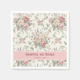 Guardanapo De Papel Rosas Pastel Elegantes Casamento Charme Desgastado
