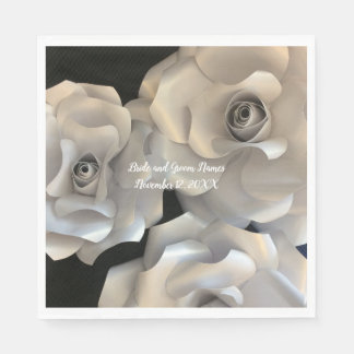 Guardanapo De Papel Rosas Prateadas Elegantes