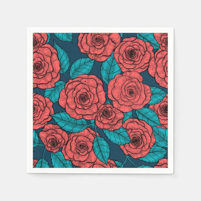 Guardanapo De Papel Rosas vermelhas (Frente)