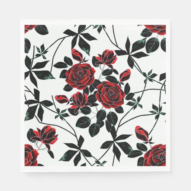 Guardanapo De Papel Rosas vermelhas. (Frente)