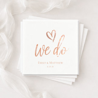 Guardanapo De Papel Rose Gold We Do Wedding Napkin