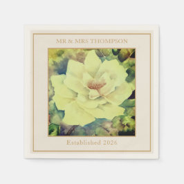 Guardanapo De Papel Rose Wedding Napkins | Sage & Ivory Floral | Custo