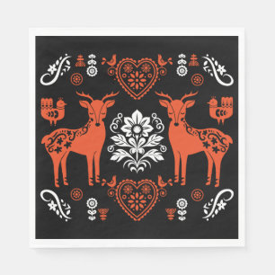 Guardanapo De Papel Rosemaling Norueguês Folk Art