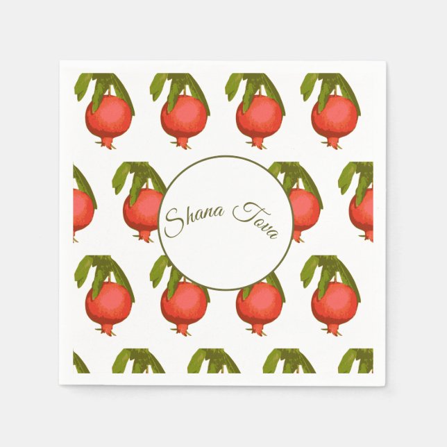 Guardanapo De Papel Rosh Hashanah Banquete Ano Novo Pomegranato Doce (Frente)