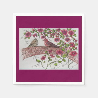 Guardanapo De Papel Rosie Rosa Finches Napkins