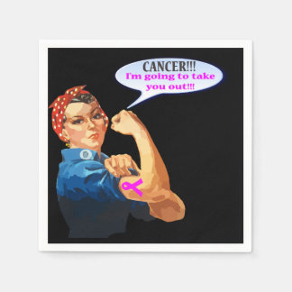 Guardanapo De Papel Rosie the Riveter Breast Cancer