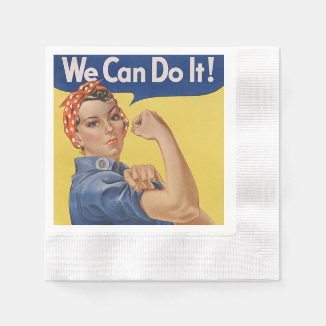 Guardanapo De Papel Rosie the Riveter: Forte Empoderamento feminino (Frente)