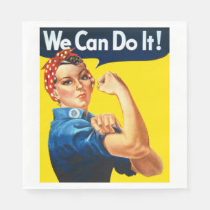 Guardanapo De Papel Rosie the Riveter (Poster Icônica) (Nós podemos 