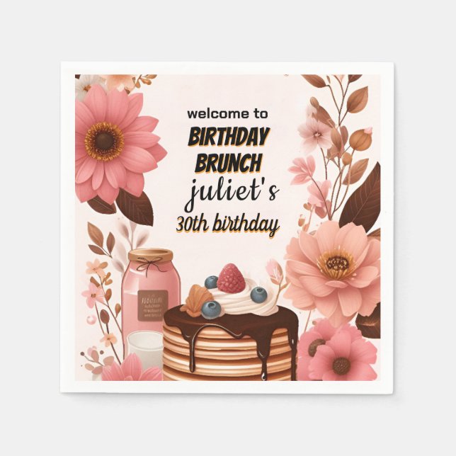 Guardanapo De Papel rosquinha de alegria panqueca-rosa-adulto Brunaniv (Frente)