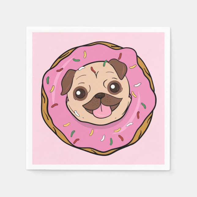 Guardanapo De Papel Rosquinha Pug (Frente)