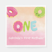 Rosquinha Watercolor ONE personalizada Napkins