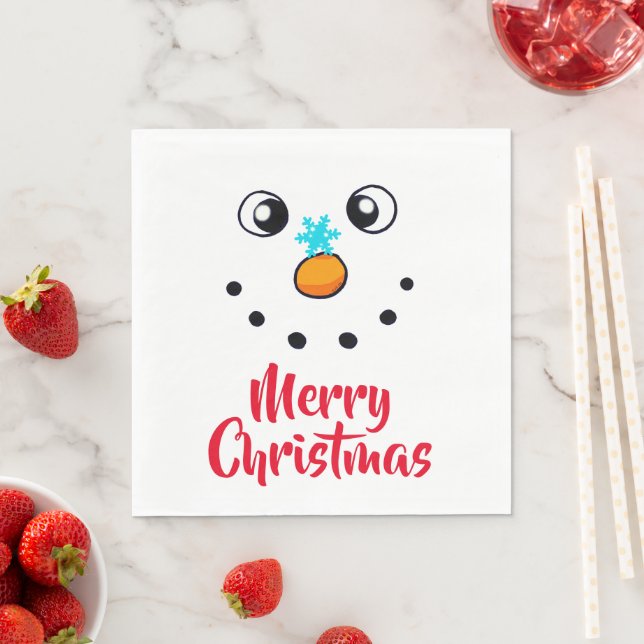 Guardanapo De Papel Rosto de Boneco de Neve Festivo Feliz Natal (Insitu)