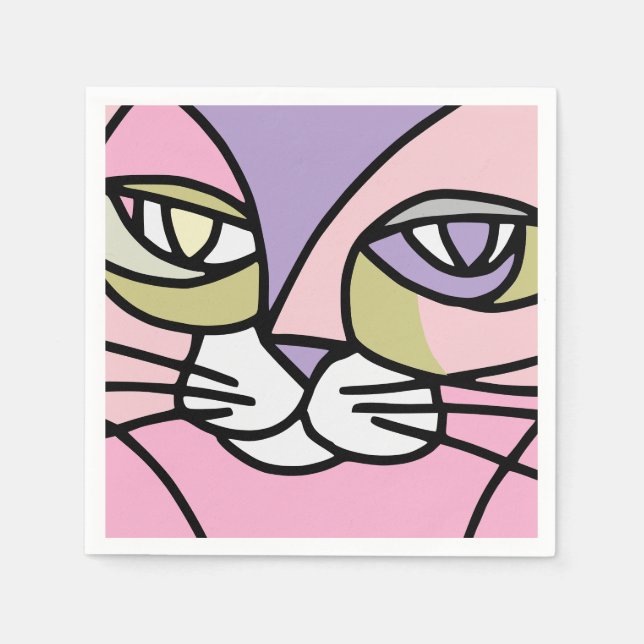 Guardanapo De Papel Rosto de gato (Frente)